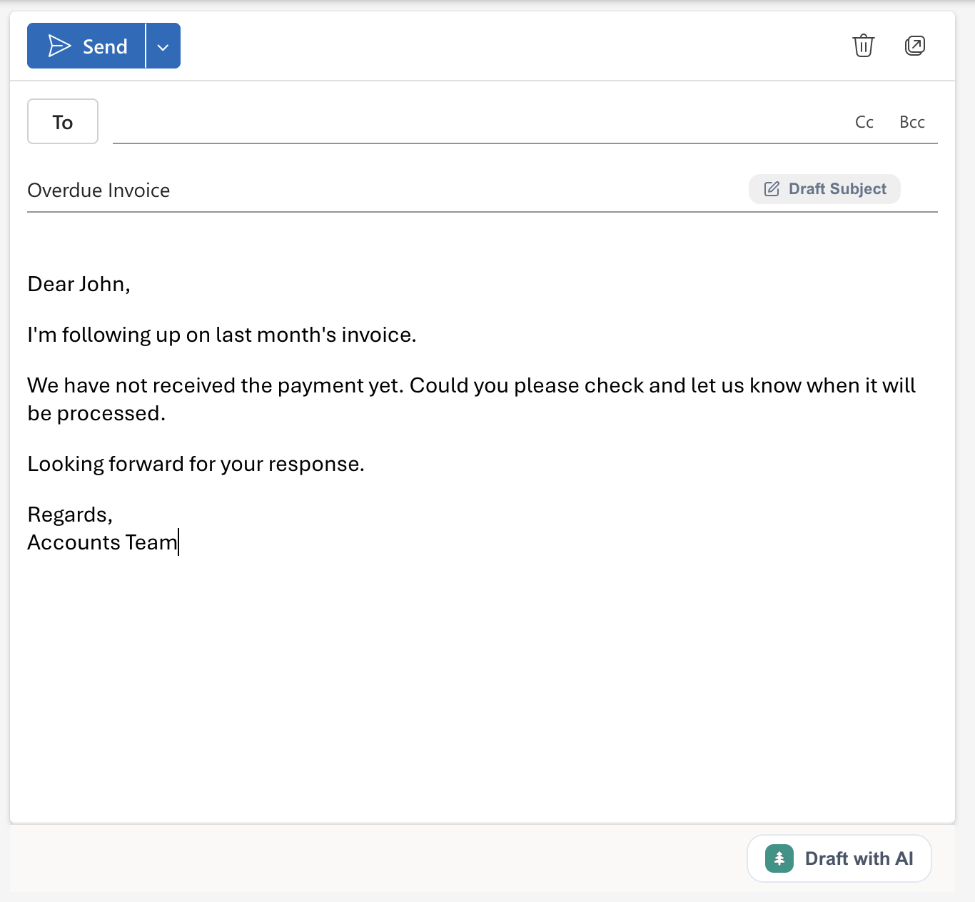 Outlook compose window example