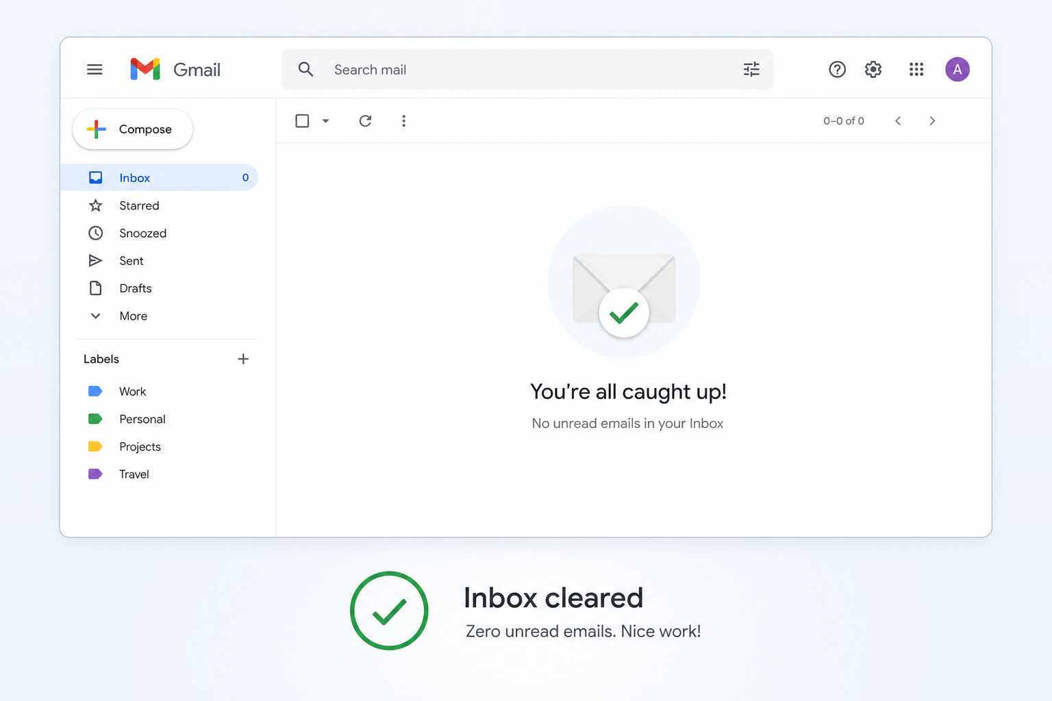 Inbox cleared successfully