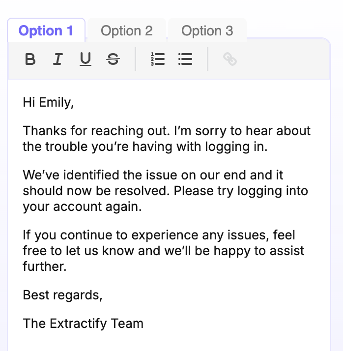 MailMaestro sidebar tab drafts options